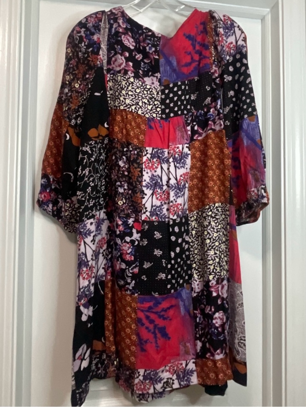 ANTHROPOLOGIE ARCATA PATCHWORK BOHO DRESS by ONE SEPTEMBER Sz MP - Picture 6 of 12